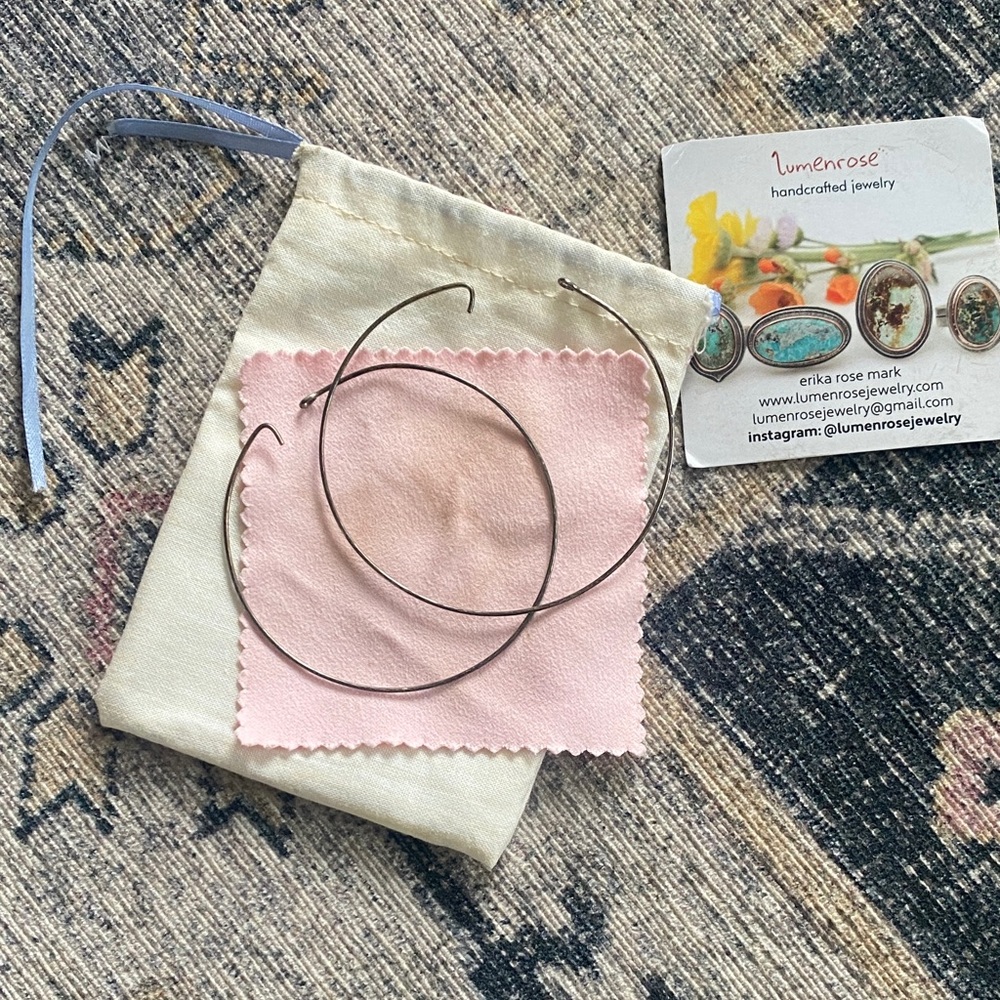 Lumenrose Handcrafted Jewelry Hoop Earrings Sterling Silver
